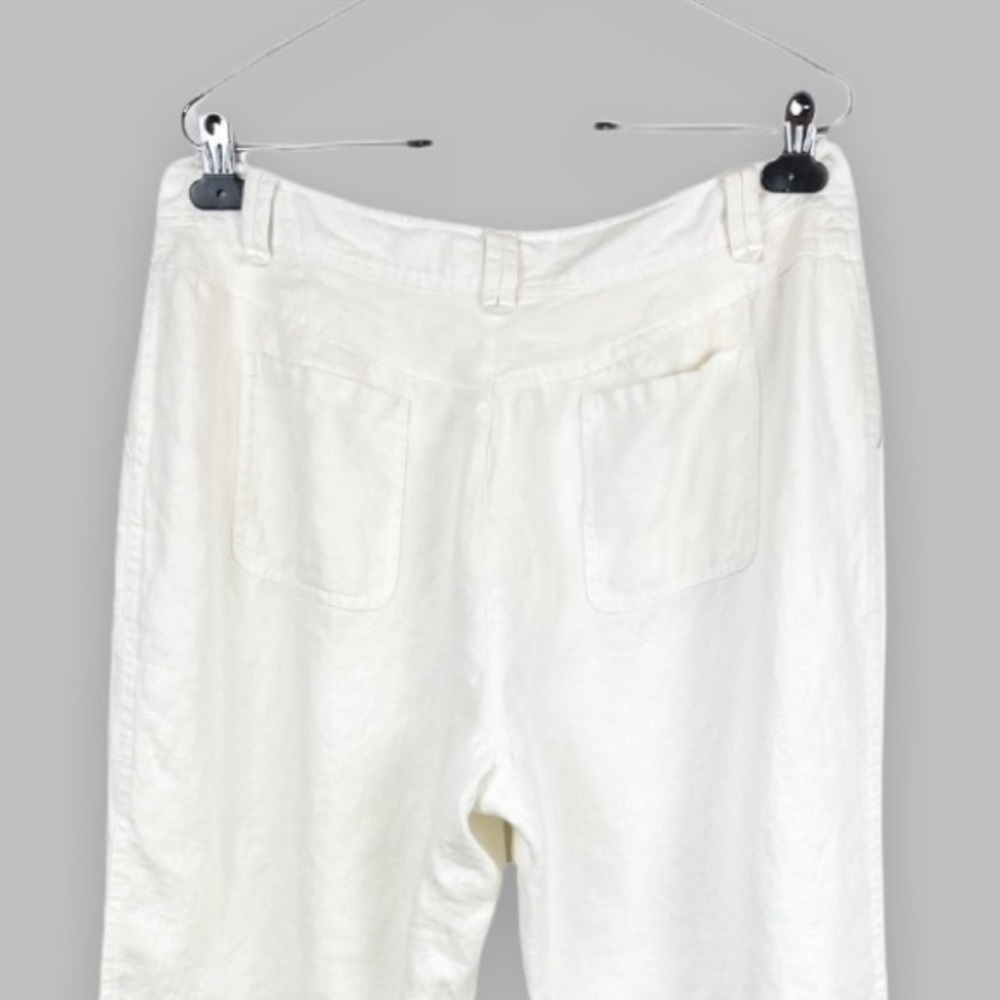 WOMENS Charter Club Allison Fit Cropped Length 100% Linen Pants Size 14 - Picture 6 of 9
